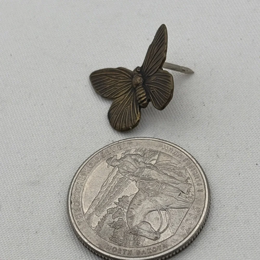 Butterfly Insect Bronze Tone Lapel Hat Pin